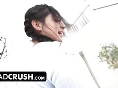 tiny step daughter with perky nipps binky beaz sneaky fucks step dad in the laundry room - dadcrush